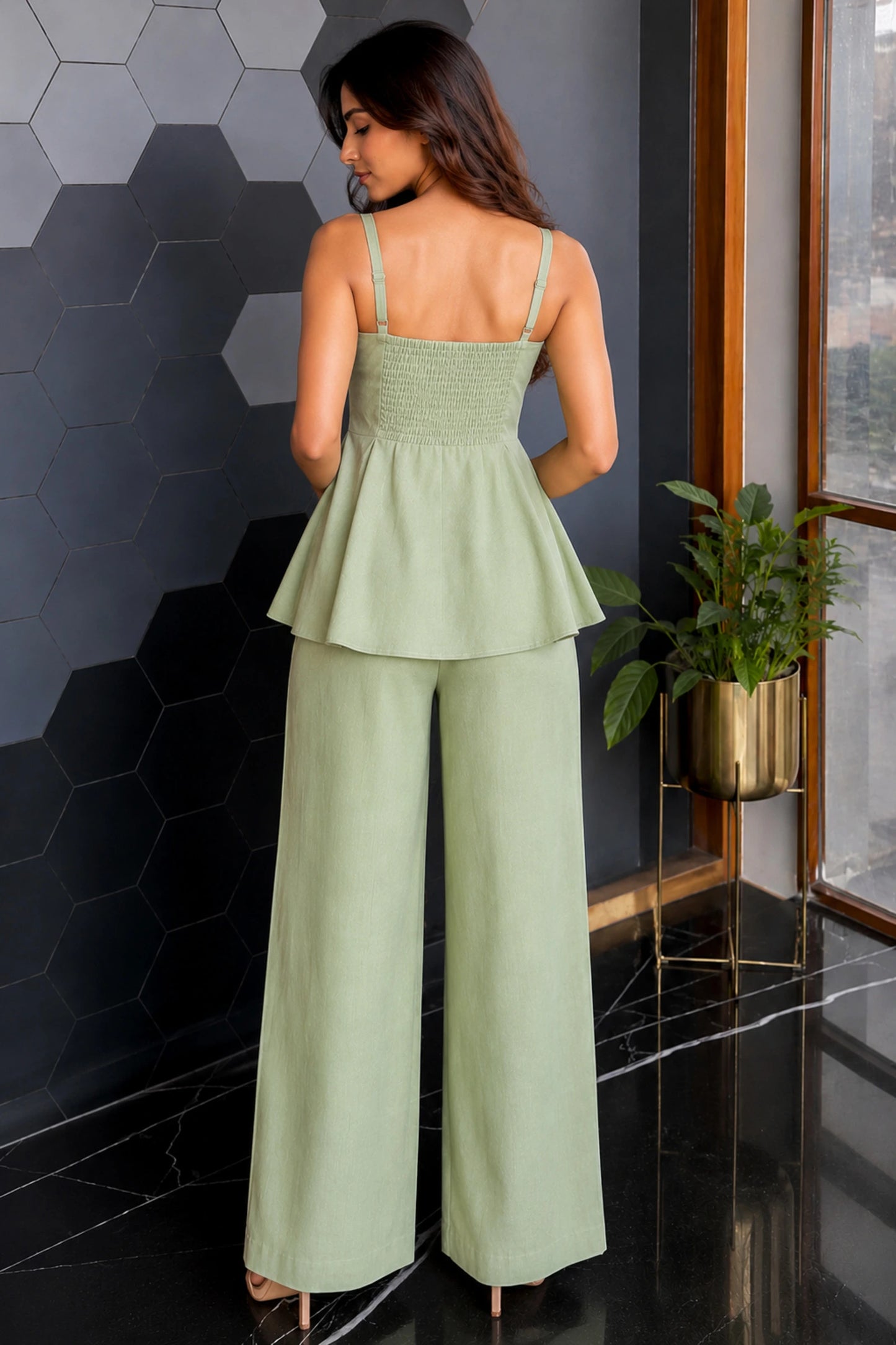 Ada Mint Green Linen Co-ord Set
