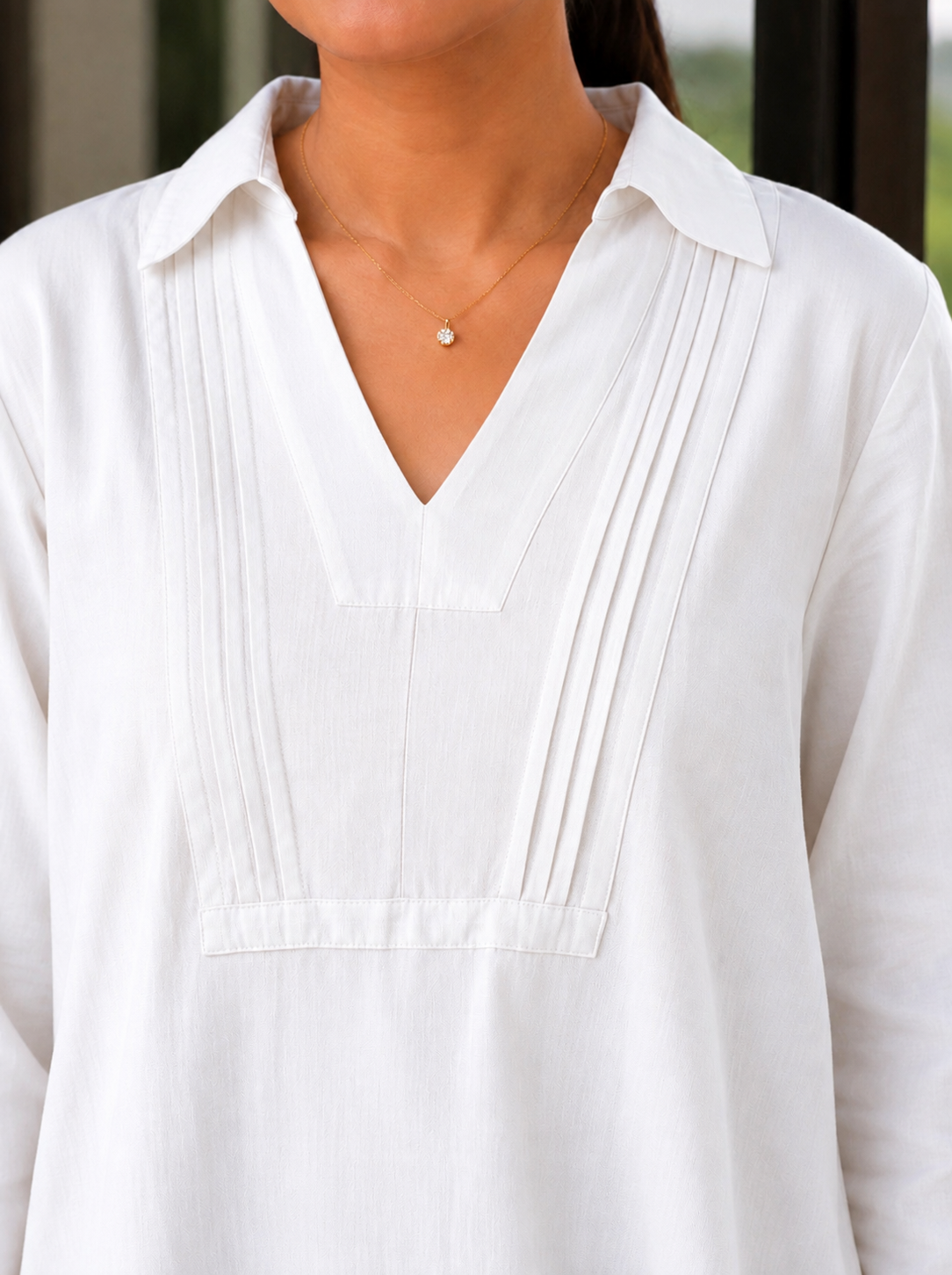 Binu White Pure Cotton Co-ord Set