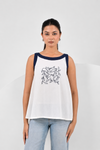 Pakhi Blue Hand Embroidered Cotton Top