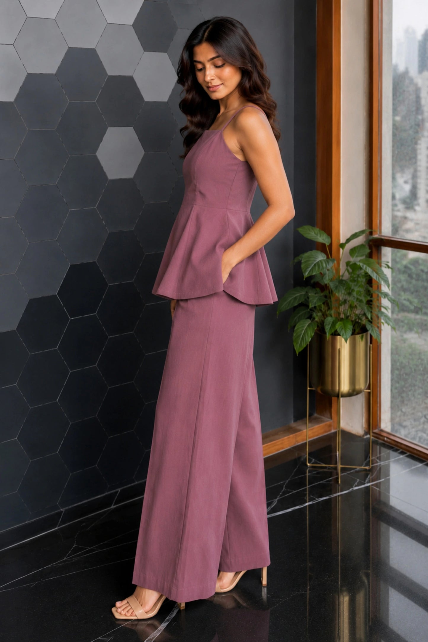 Ada Mauve Taupe Linen Co-ord Set