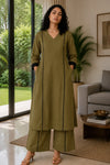 Arya Olive Cotton Kurta Set