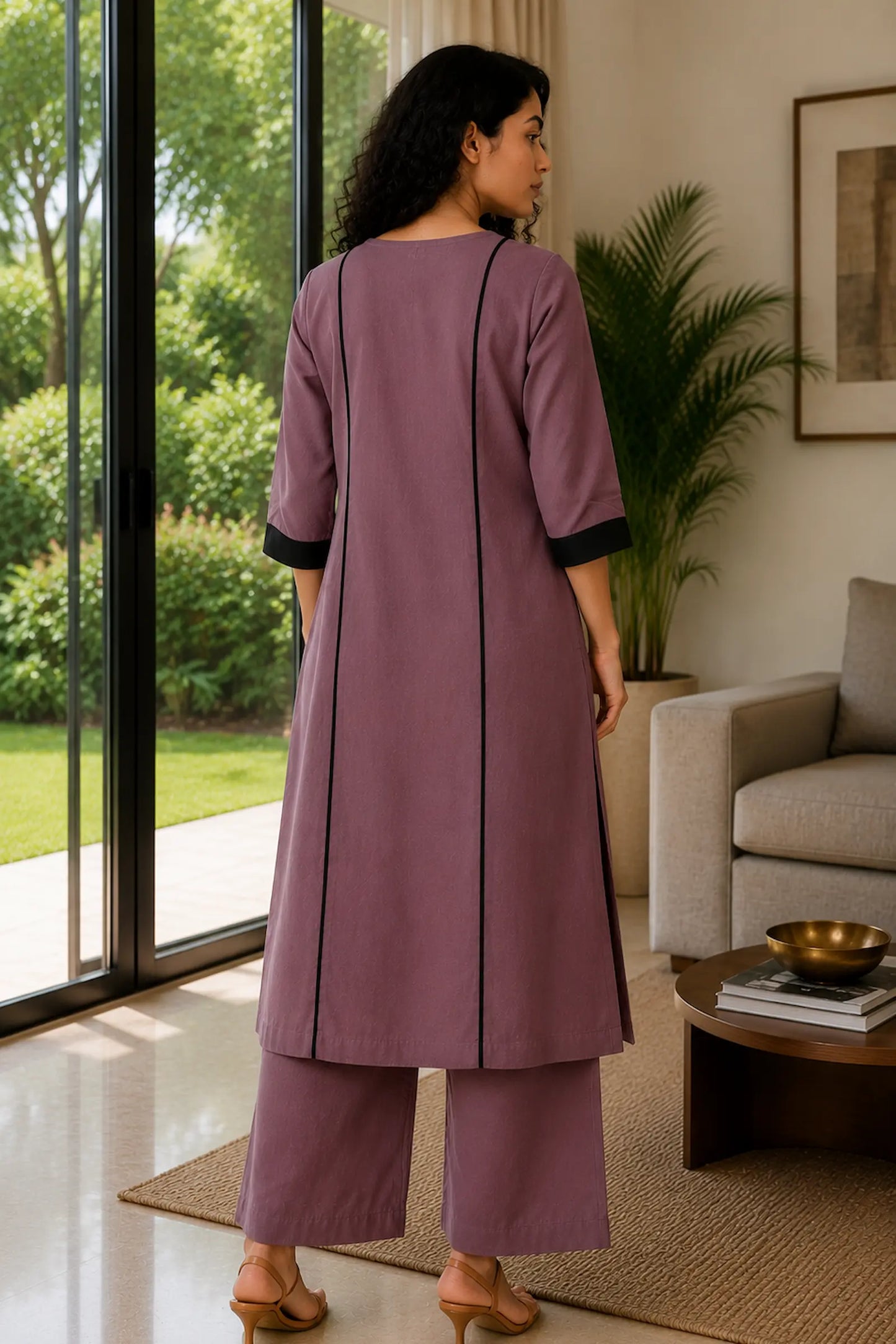 Arya Mauve Cotton Kurta Set