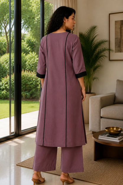 Arya Mauve Cotton Kurta Set