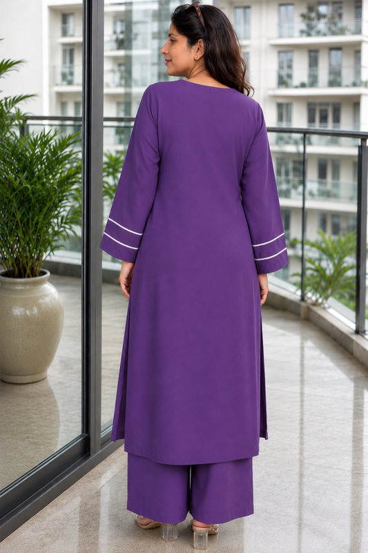 Avya Purple Organic Cotton Kurta Set