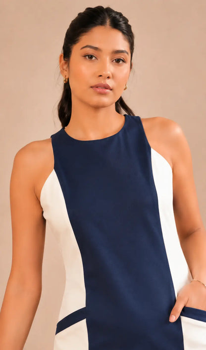 Dona Blue White Cotton Dress