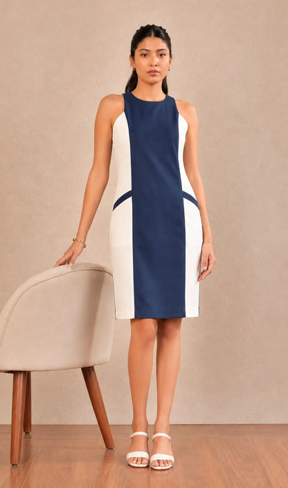 Dona Blue White Cotton Dress