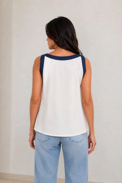 Pakhi Blue Hand Embroidered Cotton Top