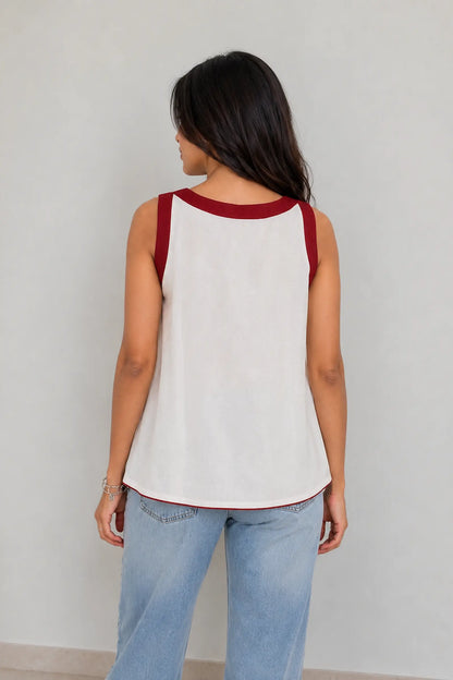 Pakhi Maroon Hand Embroidered Cotton Top