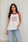 Pakhi Maroon Hand Embroidered Cotton Top