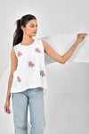 Palakshi Hand Embroidered Slub Cotton Top
