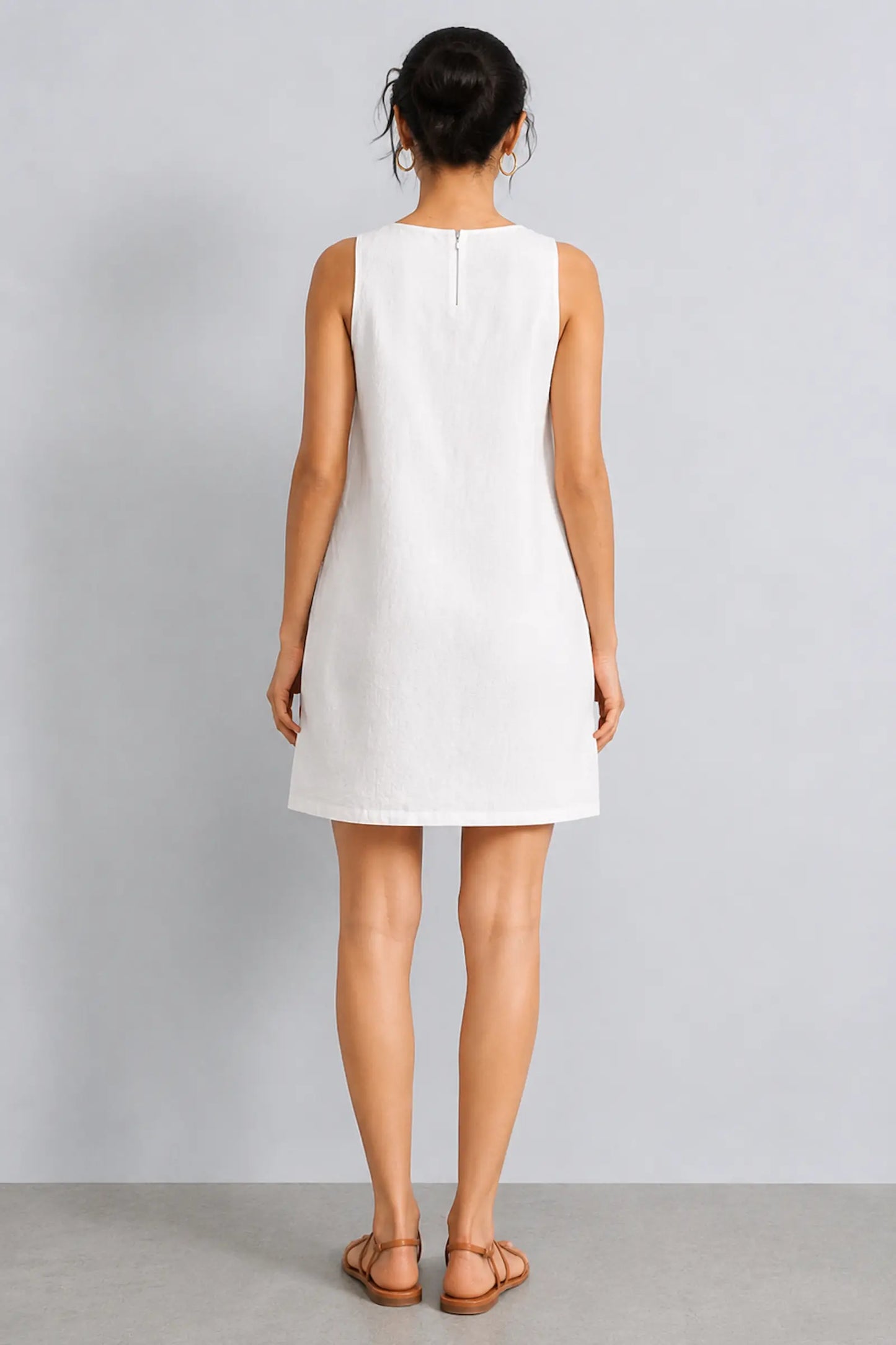 Poshika White Hand Embroidered Cotton Dress
