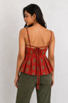 Sam Maroon Hand Block Printed Cotton Top