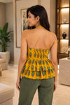 Sam Mustard Hand Block Printed Cotton Top