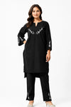 Sasha Hand Embroidered Black Cotton Kurta Set
