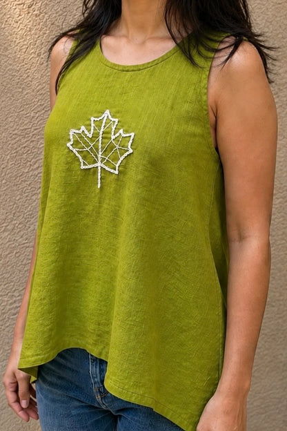 Aarika Hand Embroidered Slub Cotton Top