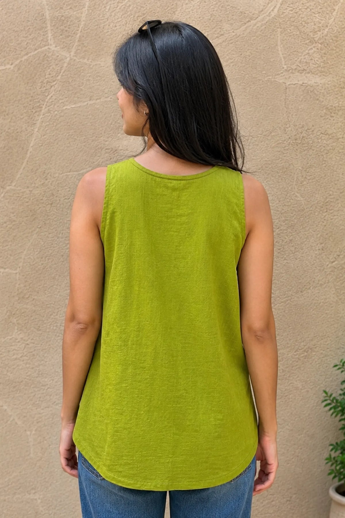 Aarika Hand Embroidered Slub Cotton Top