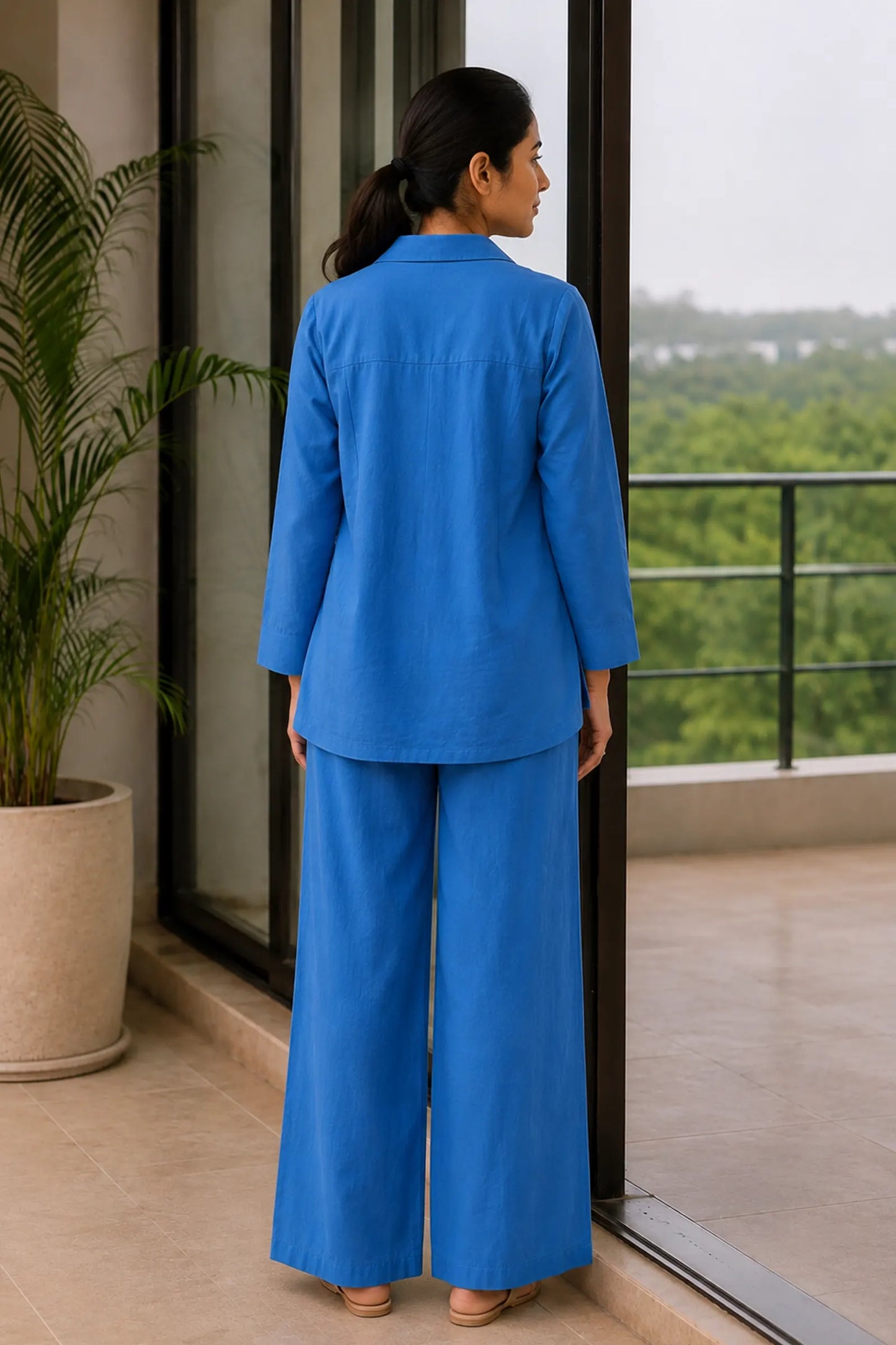 Binu Blue Pure Cotton Co-ord Set