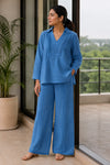 Binu Blue Pure Cotton Co-ord Set