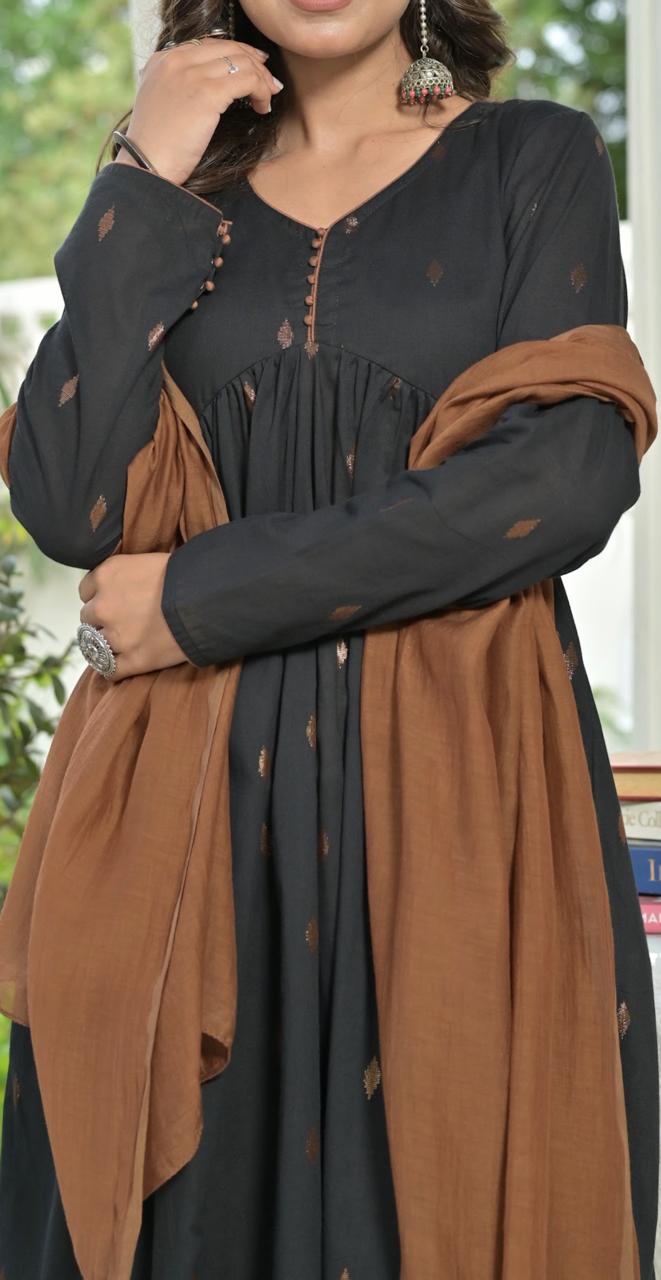 Noa Anarkali Handwoven Cotton Suit