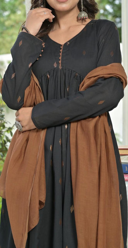 Noa Anarkali Handwoven Cotton Suit