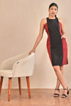 Dona Red-Black Cotton Dress
