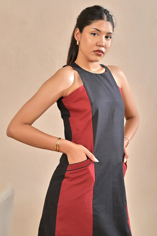 Dona Color Block Cotton Dress