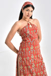 Ishi Hand Block Printed Cotton Kurta Set with Bandana