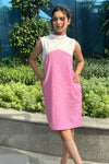 Liora Pink Slub Cotton Dress