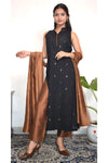 NOA Black & Copper Handwoven Cotton Suit (Set of 3)