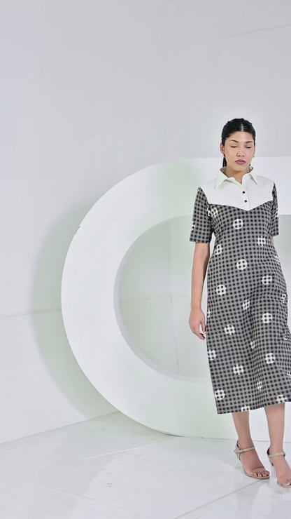Zara Grey Long Cotton Dress