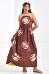 Sheeba Mocha Tie And Dye Cotton Dress