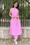 Sienna Bubblegum Pink Slub Cotton Co-Ord Set With Belt