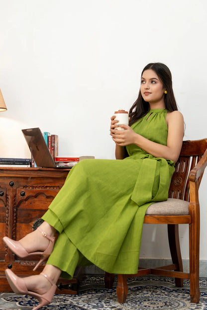 Sienna Heena Slub Cotton Co-Ord Set With Belt