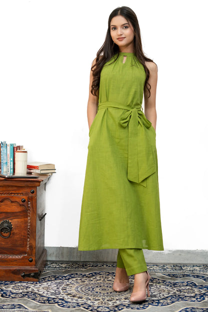 Sienna Heena Slub Cotton Co-Ord Set With Belt