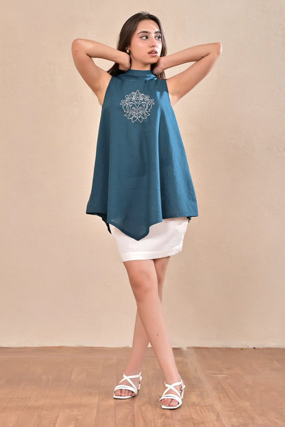 White Poplin Short Skirt