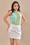 White Poplin Short Skirt