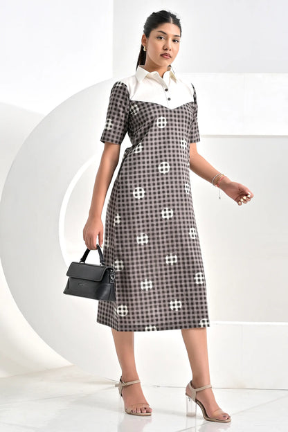Zara Grey Long Cotton Dress