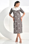 Zara Grey Long Cotton Dress